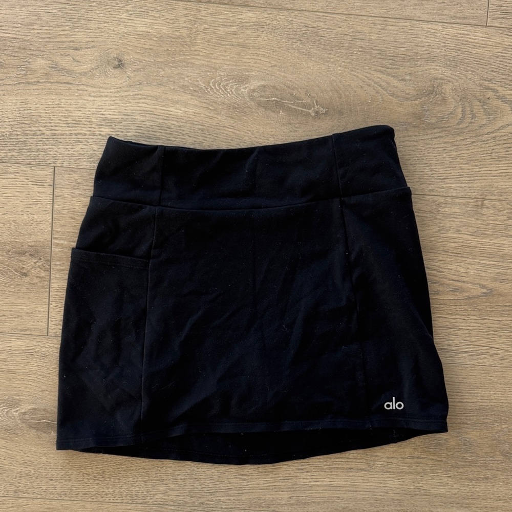 Alo Black Airbrush High-Waist Good Form Tennis Skirt